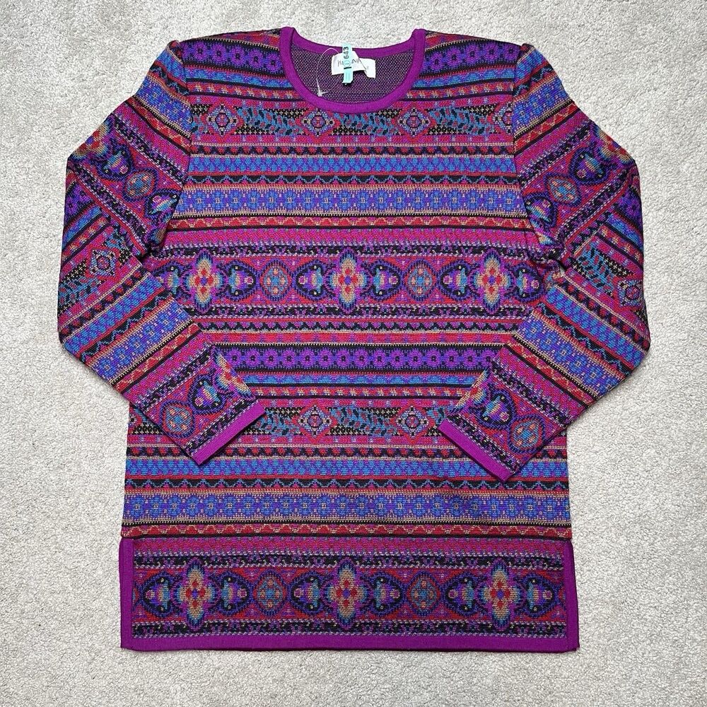 Yves Saint Laurent Rare Vintage Wool Knit Sweater Women’s Medium Purple Pink YSL